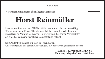 Anzeige von Horst Reinmüller von MGO