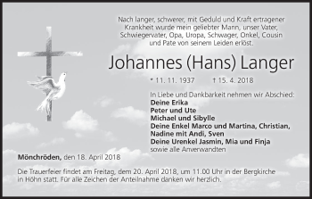 Anzeige von Johannes Langer von MGO