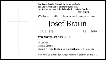 Anzeige von Josef Braun von MGO