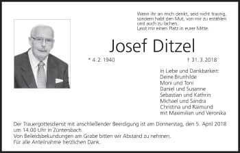 Anzeige von Josef Ditzel von MGO