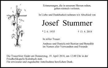 Anzeige von Josef Stummer von MGO