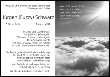 Anzeige von Jürgen Schwarz von MGO