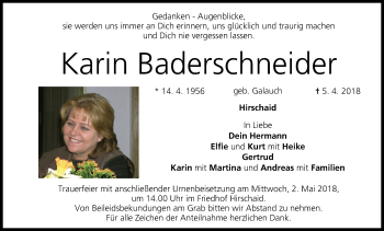 Anzeige von Karin Baderschneider von MGO