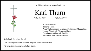 Anzeige von Karl Thurn von MGO