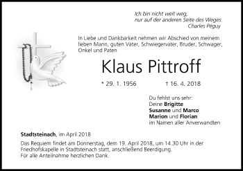 Anzeige von Klaus Pittroff von MGO