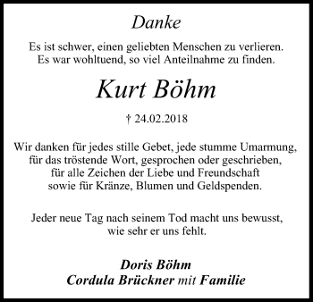 Anzeige von Kurt Böhm von MGO
