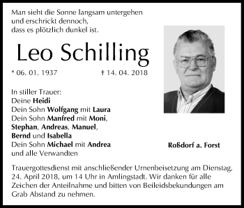 Anzeige von Leo Schilling von MGO