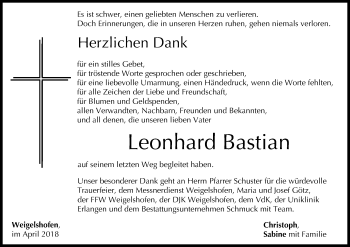 Anzeige von Leonhard Bastian von MGO