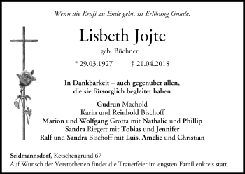 Anzeige von Lisbeth Jojte von MGO
