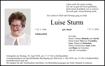 Anzeige von Luise Sturm von MGO