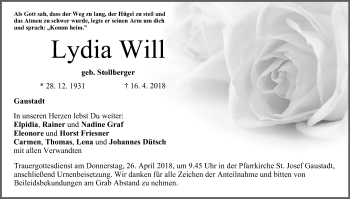 Anzeige von Lydia Will von MGO