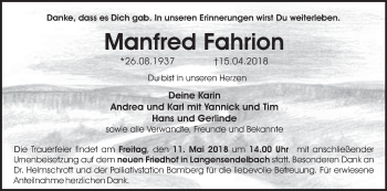 Anzeige von Manfred Fahrion von MGO