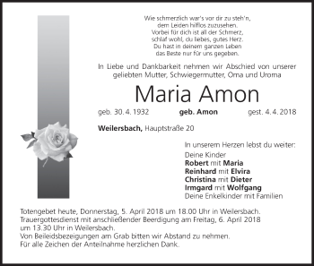 Anzeige von Maria Amon von MGO