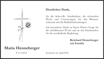 Anzeige von Maria Henneberger von MGO