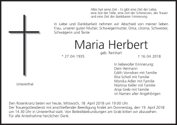 Anzeige von Maria Herbert von MGO