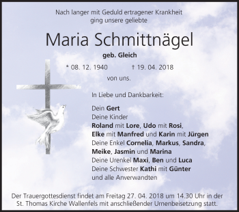 Anzeige von Maria Schmittnägel von MGO