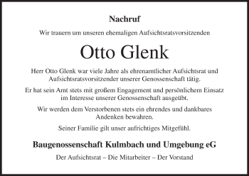 Anzeige von Otto Glenk von MGO