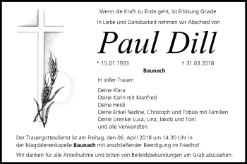 Anzeige von Paul Dill von MGO