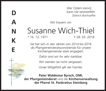 Anzeige von Susanne Wich-Thiel von MGO