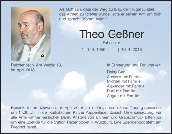 Anzeige von Theo Geßner von MGO