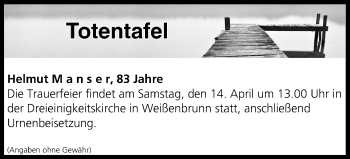 Anzeige von Totentafel vom 13.04.2018 von MGO