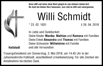 Anzeige von Willi Schmidt von MGO