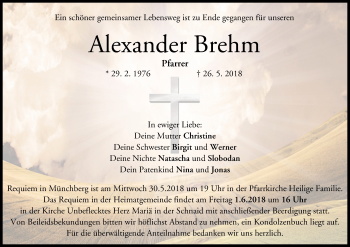 Anzeige von Alexander Brehm von MGO