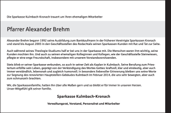 Anzeige von Alexander Brehm von MGO