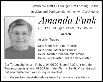 Anzeige von Amanda Funk von MGO