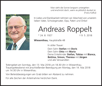 Anzeige von Andreas Roppelt von MGO