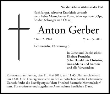 Anzeige von Anton Gerber von MGO