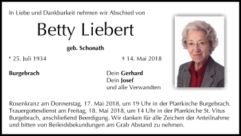 Anzeige von Betty Liebert von MGO