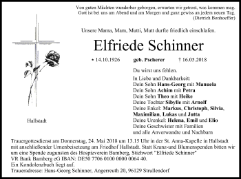 Anzeige von Elfriede Schinner von MGO