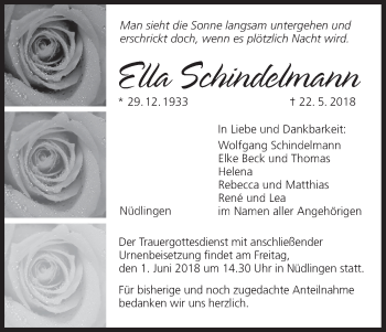 Anzeige von Ella Schindelmann von MGO