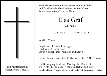 Anzeige von Elsa Gräf von MGO