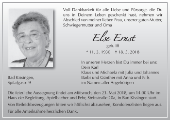 Anzeige von Else Ernst von MGO