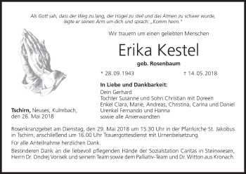 Anzeige von Erika Kestel von MGO