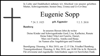 Anzeige von Eugenie Sopp von MGO