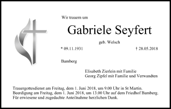 Anzeige von Gabriele Seyfert von MGO