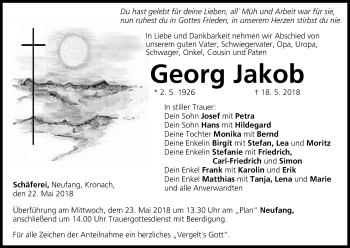 Anzeige von Georg Jakob von MGO