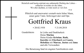Anzeige von Gottfried Kraus von MGO