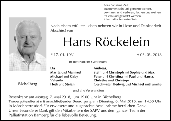 Anzeige von Hans Röckelein von MGO