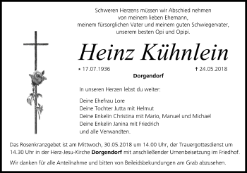 Anzeige von Heinz Kühnlein von MGO