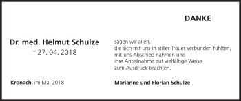 Anzeige von Helmut Schulze von MGO