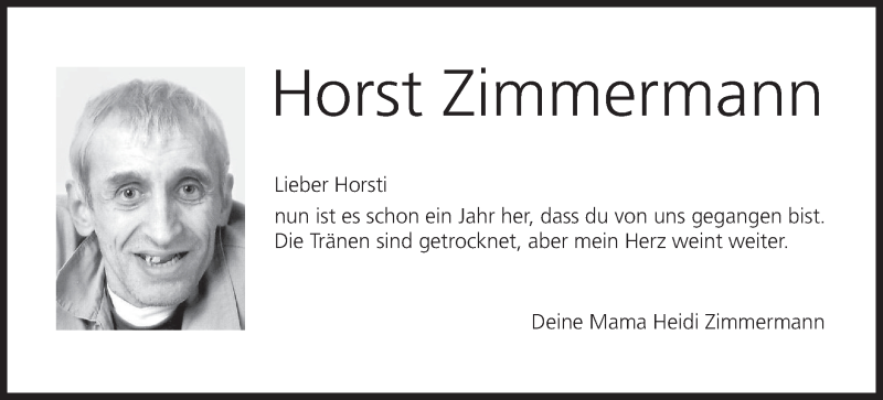  Traueranzeige für Horst Zimmermann vom 30.05.2018 aus MGO