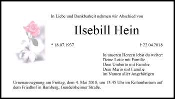 Anzeige von Ilsebill Hein von MGO