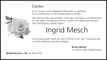 Anzeige von Ingrid Mesch von MGO