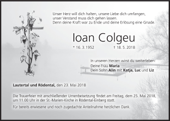 Anzeige von Ioan Colgeu von MGO