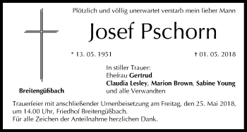 Anzeige von Josef Pschorn von MGO