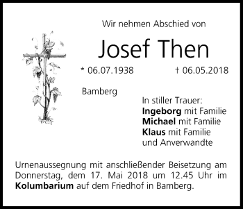 Anzeige von Josef Then von MGO